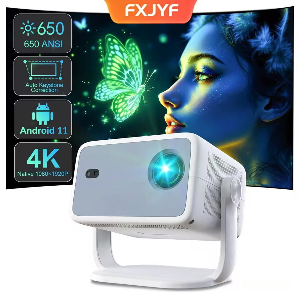 FXJYF™ P350 Smart Projector | 1080P Full HD, 360° Rotation, Auto Keystone Correction, Portable Home Cinema with Giant Screen Experience