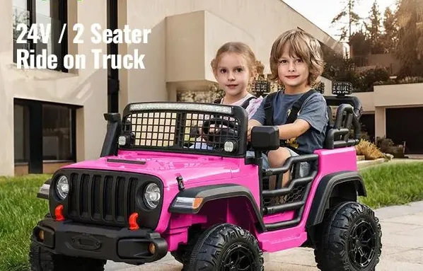 Outfunny 24V/12V Kids Ride on Truck, 4WD/2WD 2 Seater Electric Ride on Toys Car for Big Kids w/ Remote, 4x200W Motor Outfunny 24V/12V Kids Ride on Truck, 4WD/2WD 2 Seater Electric Ride on Toys Car for Big Kids w/ Remote, 4x200W Motor