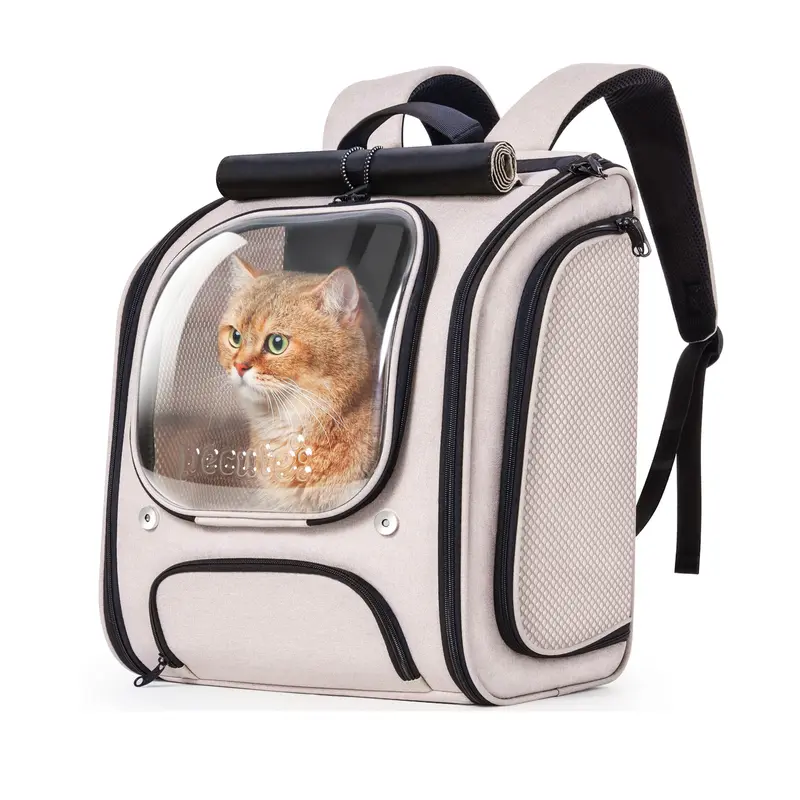 Expandable Cat Carrier Backpack | Bubble Window, Breathable Mesh & Hands-Free Travel