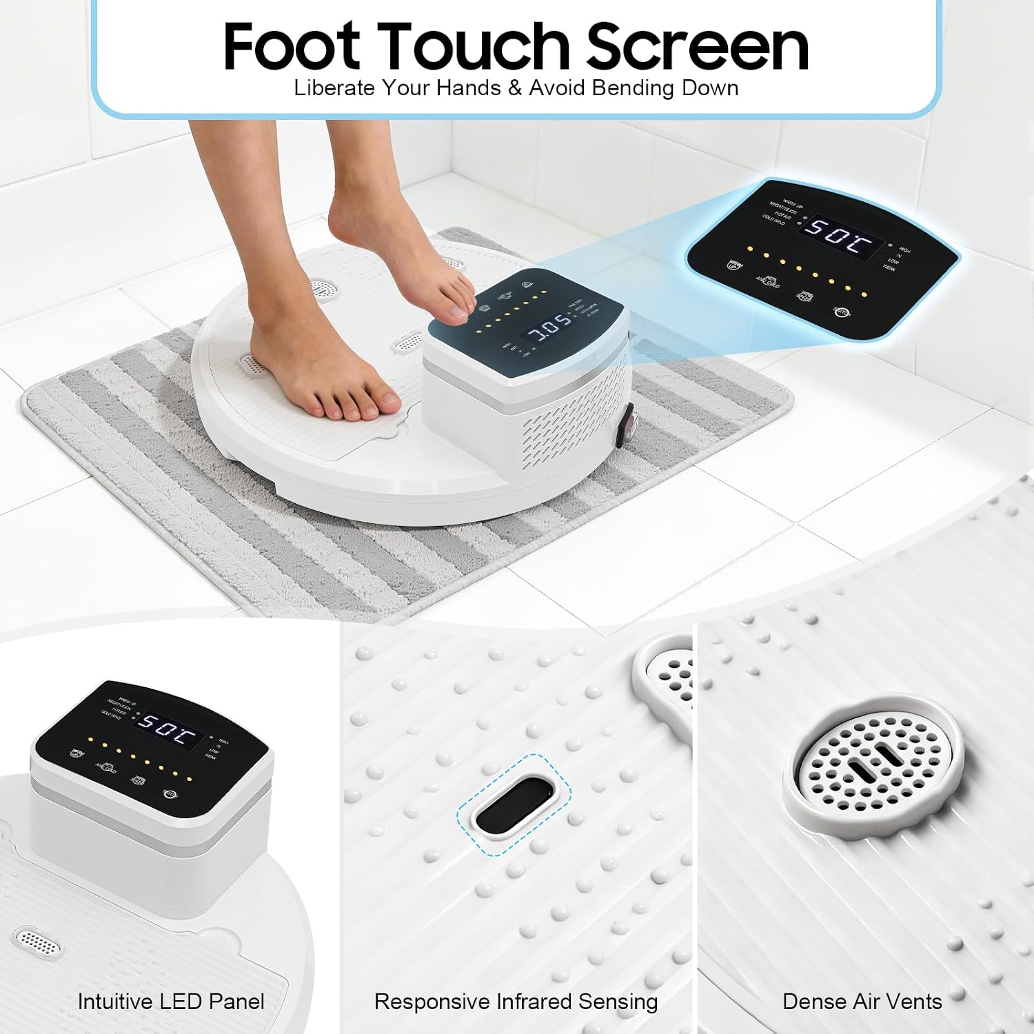 Full Body Dryer | 1400W Hands-Free Infrared Sensor, 4 Speeds with Warm & Cool Air