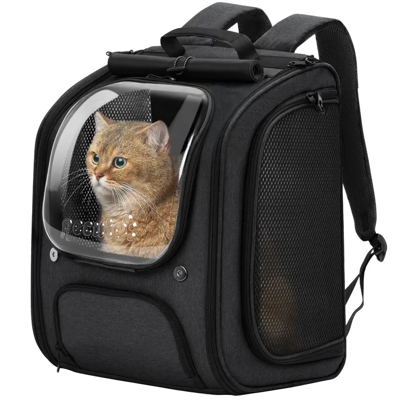 Expandable Cat Carrier Backpack | Bubble Window, Breathable Mesh & Hands-Free Travel