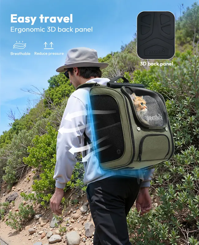 Expandable Cat Carrier Backpack | Bubble Window, Breathable Mesh & Hands-Free Travel