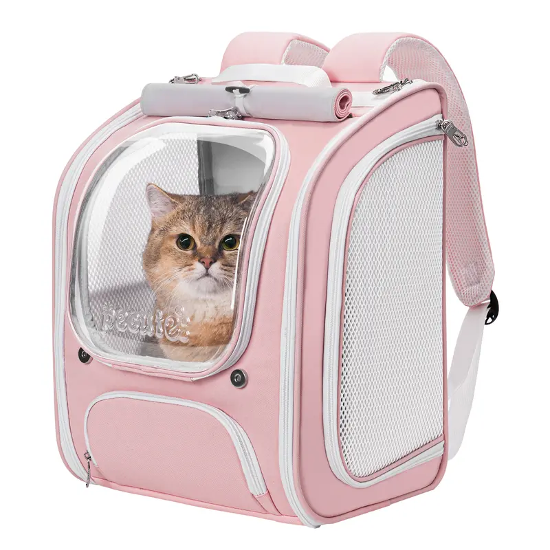 Expandable Cat Carrier Backpack | Bubble Window, Breathable Mesh & Hands-Free Travel
