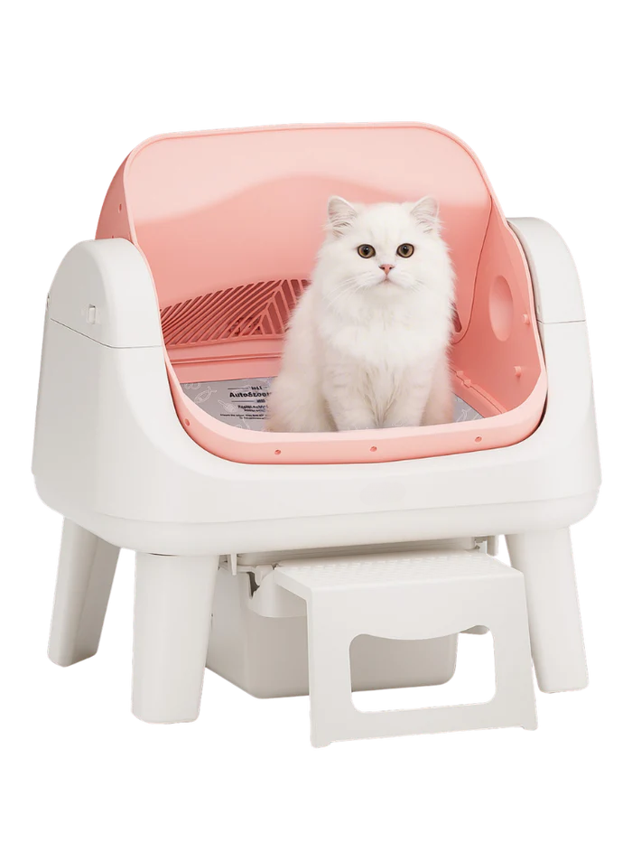 Automatic Self-Cleaning Cat Litter Box – Open-Top Design, Easy-Entry Step & No App Needed