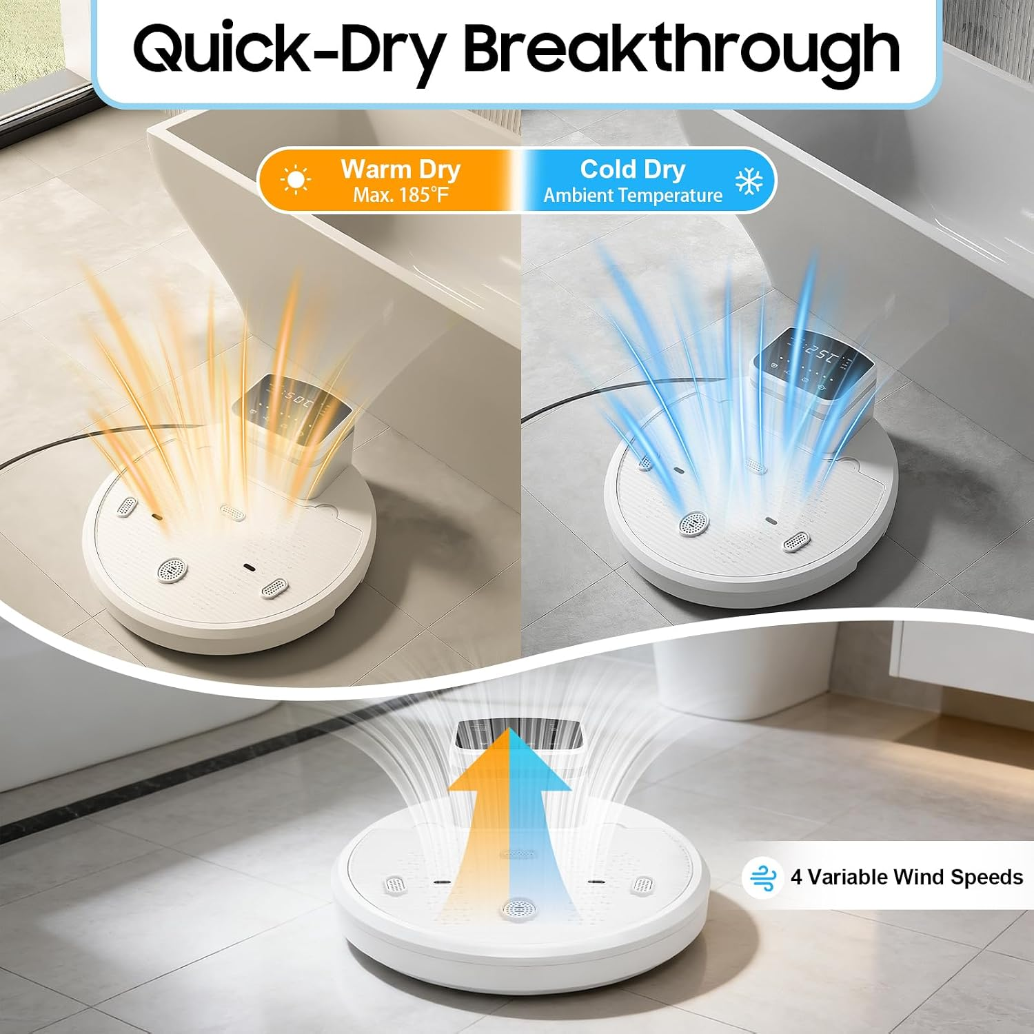 Full Body Dryer | 1400W Hands-Free Infrared Sensor, 4 Speeds with Warm & Cool Air