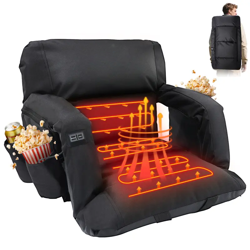Heated Stadium Seat | 3 Heat Levels, 6 Recline Positions & Armrests