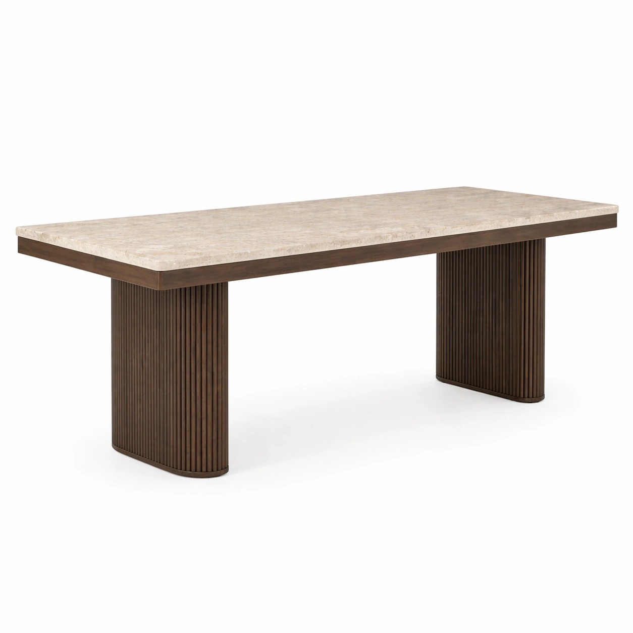 Esstisch marmor holz braun beige 200cm x 90cm x 75cm-FURNILUMINA