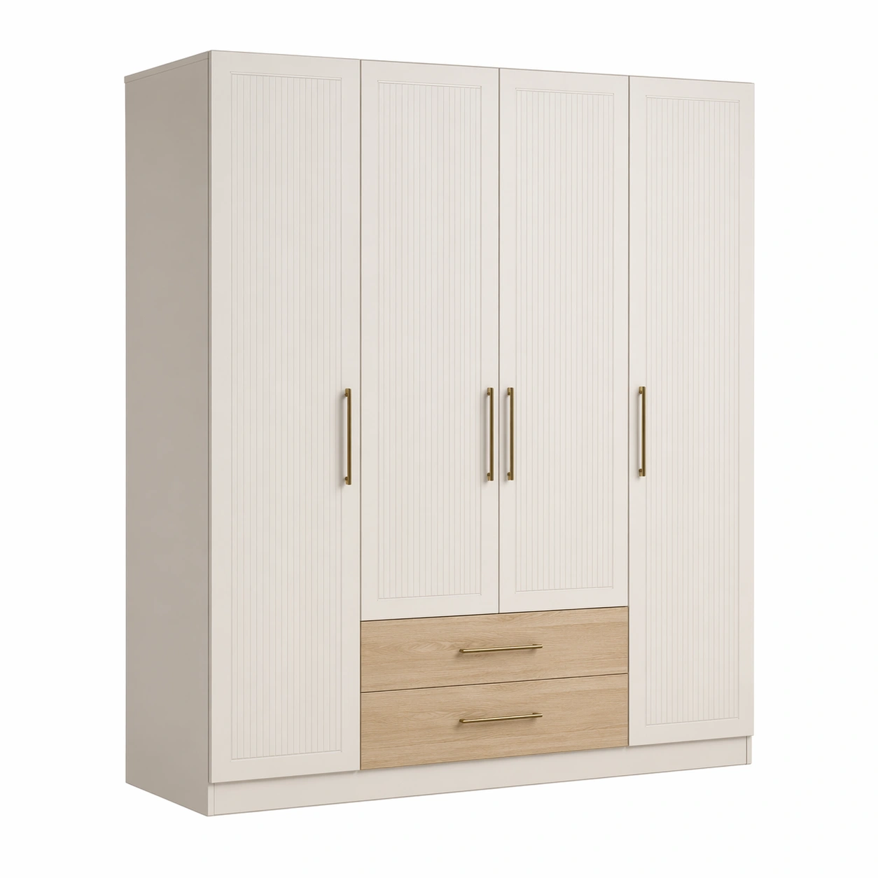 Kleiderschrank holz beige eiche-FURNILUMINA
