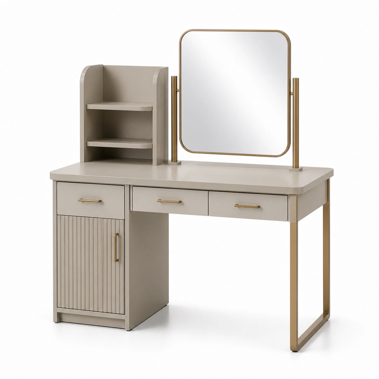 Schminktisch spiegel regal beige holzwerkstoff-COZYLUMEA