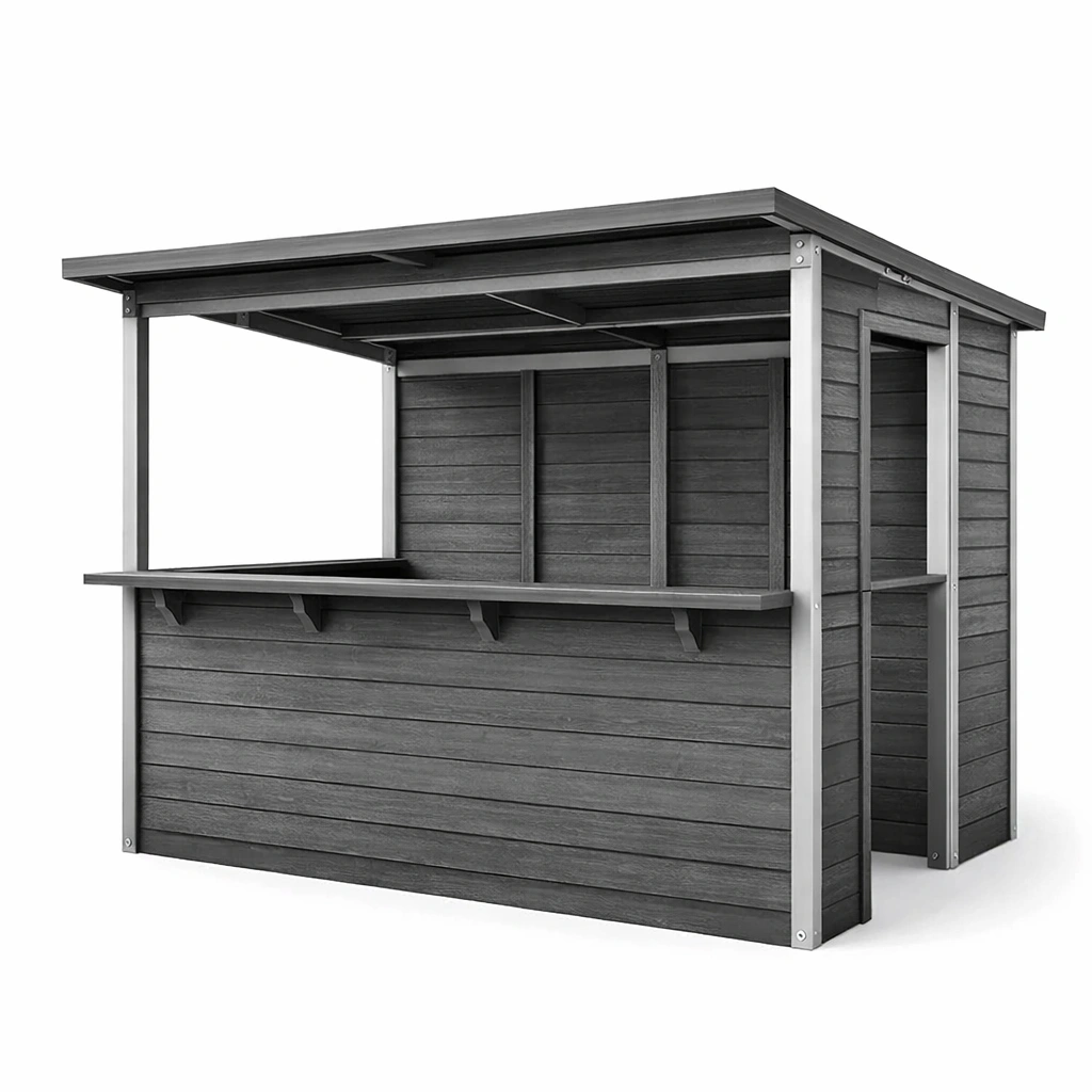Gartenbar aus Verbundholz mit Stahlrahmen Grau 200x150x210 cm-NESTALOVE