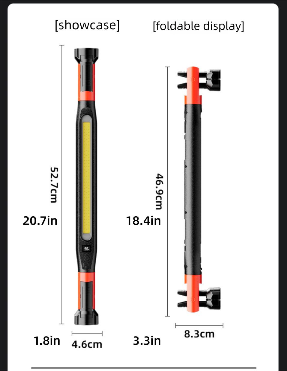 Professional Mechanic Work Light, Foldable Magnetic LED Shop Light for Garage, Hands-Free Under Hood Auto Repair Lamp, USB-C Fast Charging