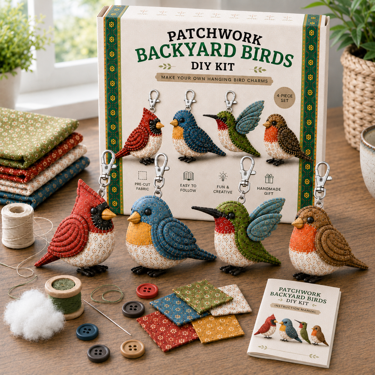 🧵 Patchwork Animal Keychain DIY Kit