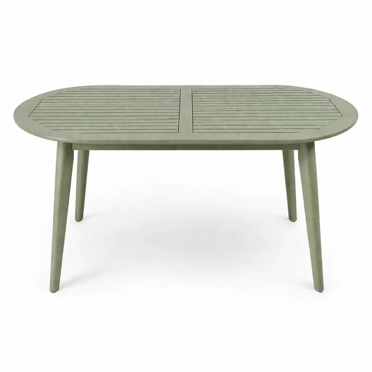 Table de jardin ovale en aluminium vert 180x90x75cm-Novvortex