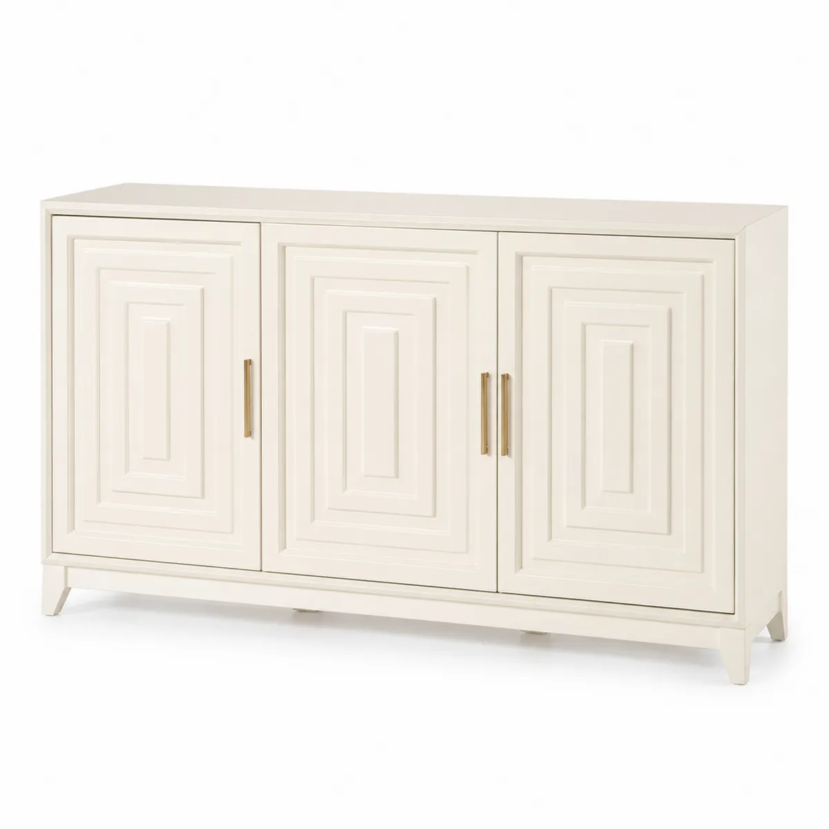 Buffet en bois MDF 3 portes avec poignées en métal-Novvortex