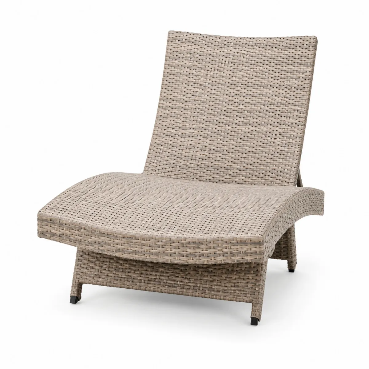 Chaise longue de jardin en rotin synthétique Beige-Novvortex