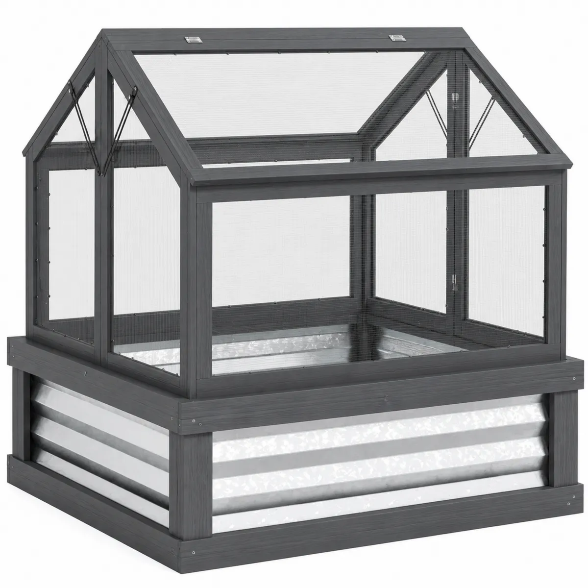 Petite serre en bois et acier avec panneaux en polycarbonate transparente-Novvortex