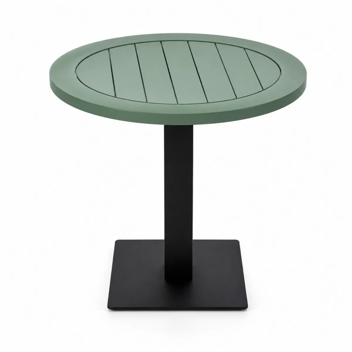 Table de bar ronde aluminium vert pied acier noir 60 cm-Novvortex
