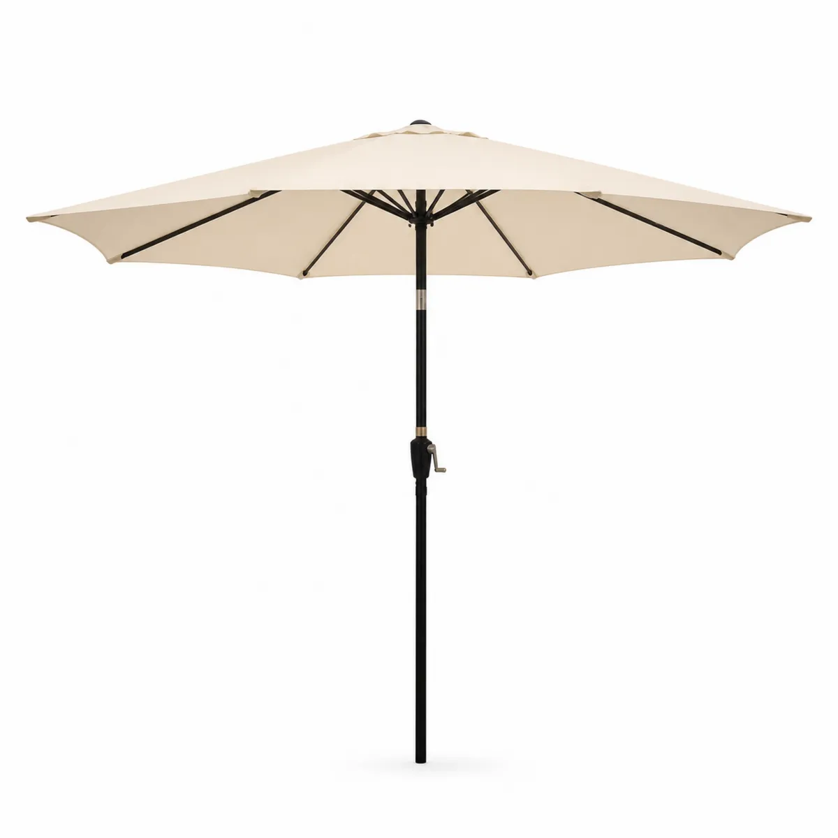 Parasol rond 3m en aluminium et polyester Beige-Novvortex
