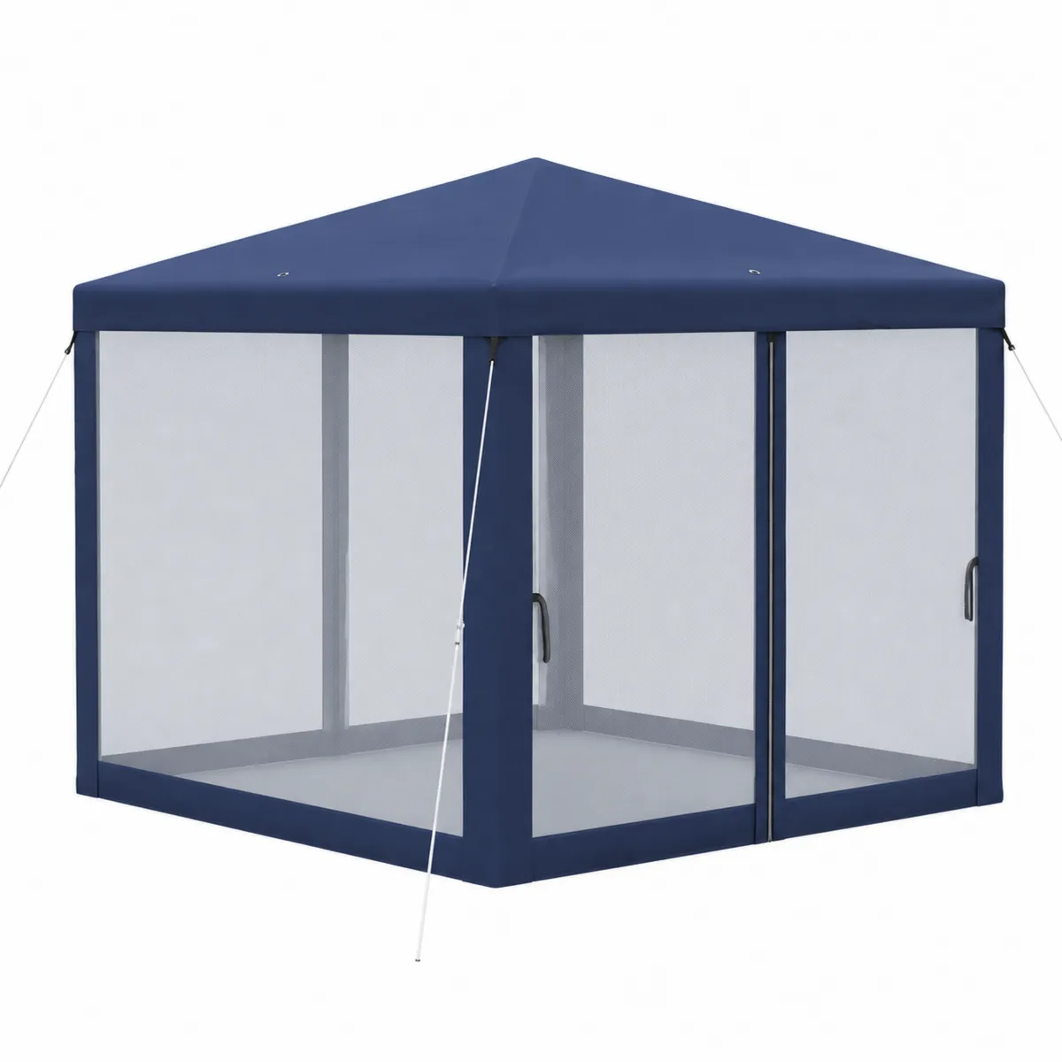 Tente Pavillon Carrée en Acier avec Moustiquaire 3x3x2,5m Bleu-Novvortex