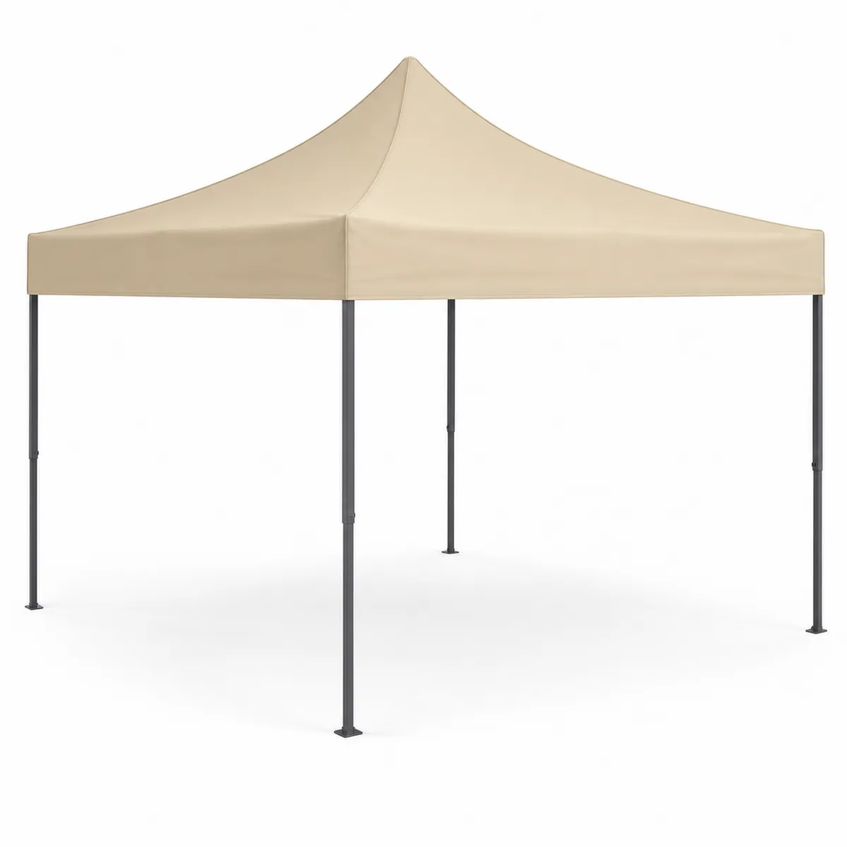 Tonnelle de jardin carrée 3x3m Beige en métal et polyester-Novvortex