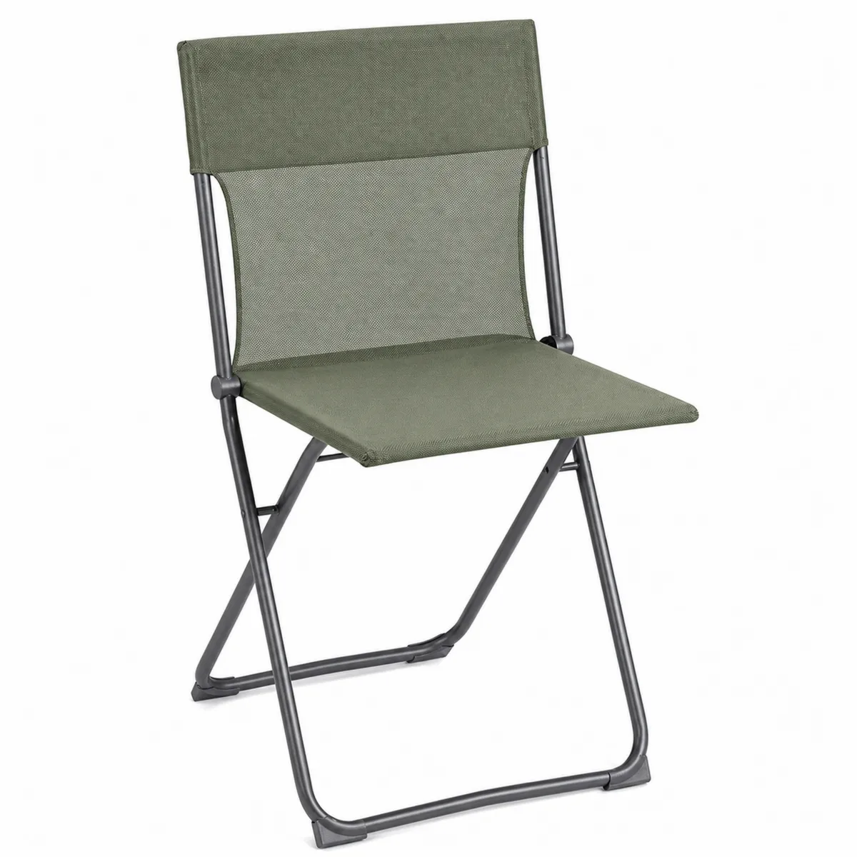 Chaise pliante en métal et tissu polyesther Vert 48x45x81 cm-Novvortex