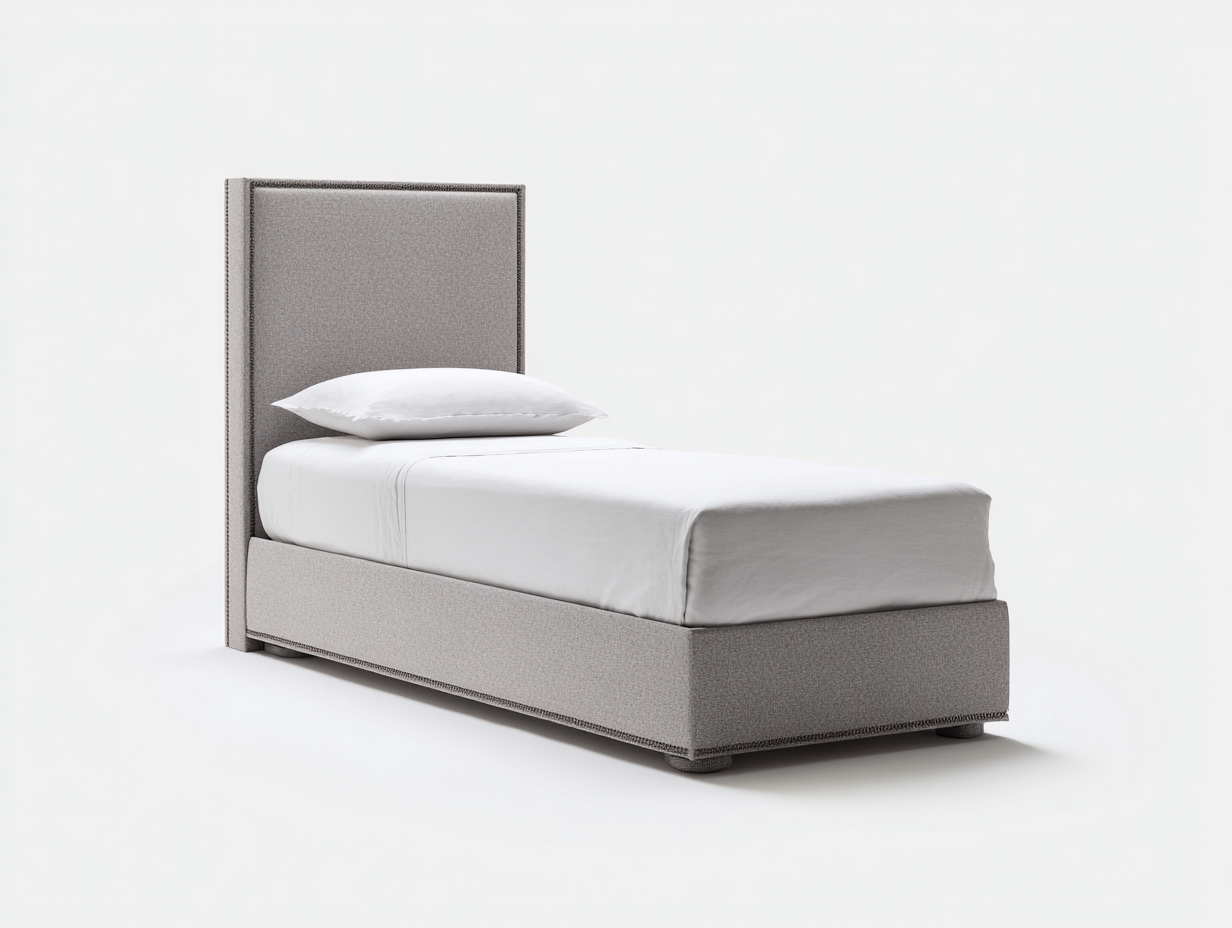 Camas individuales cama tapizada tela 200x100x110 cm gris claro diseño moderno para dormitorio