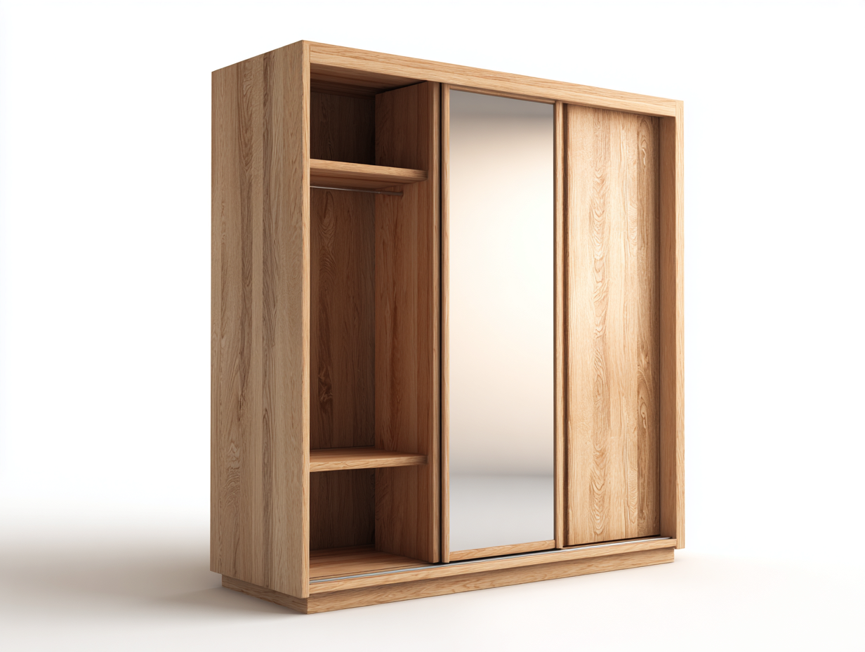 Armario con puertas correderas madera 150x60x200 cm - original madera - diseño moderno para dormitorio
