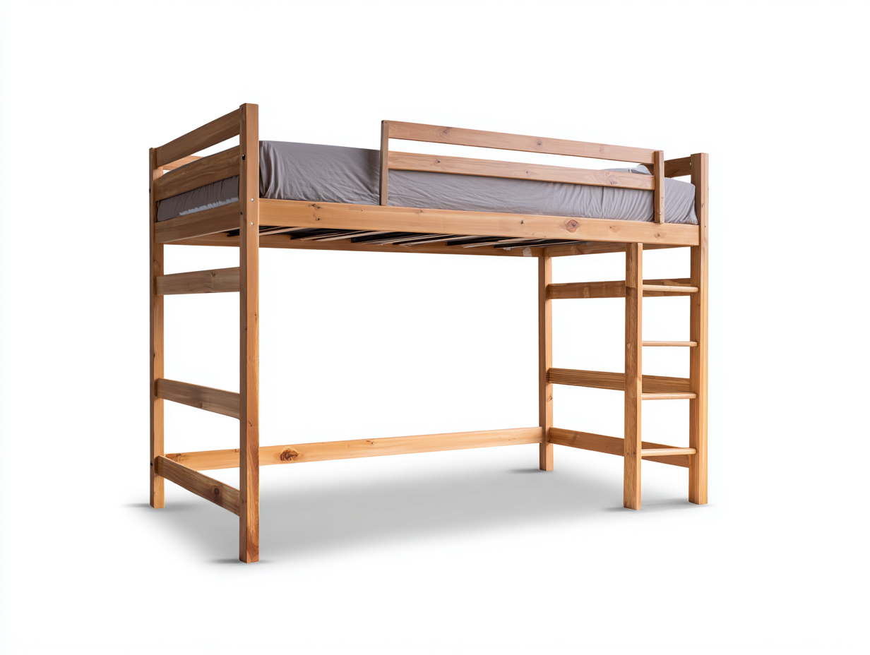 Literas madera 200x100x150 cm natural moderno estructura elevada dormitorio