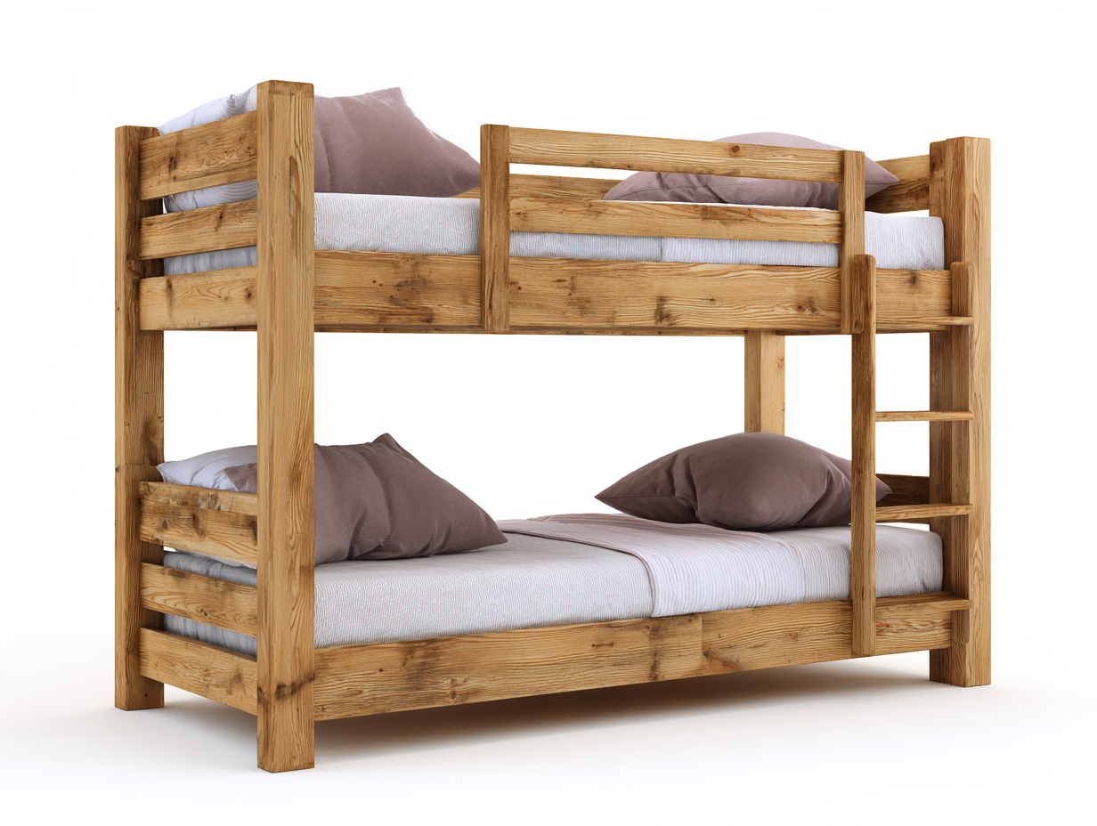 Literas madera maciza 200x100x160 cm - original madera - diseño rústico para dormitorio