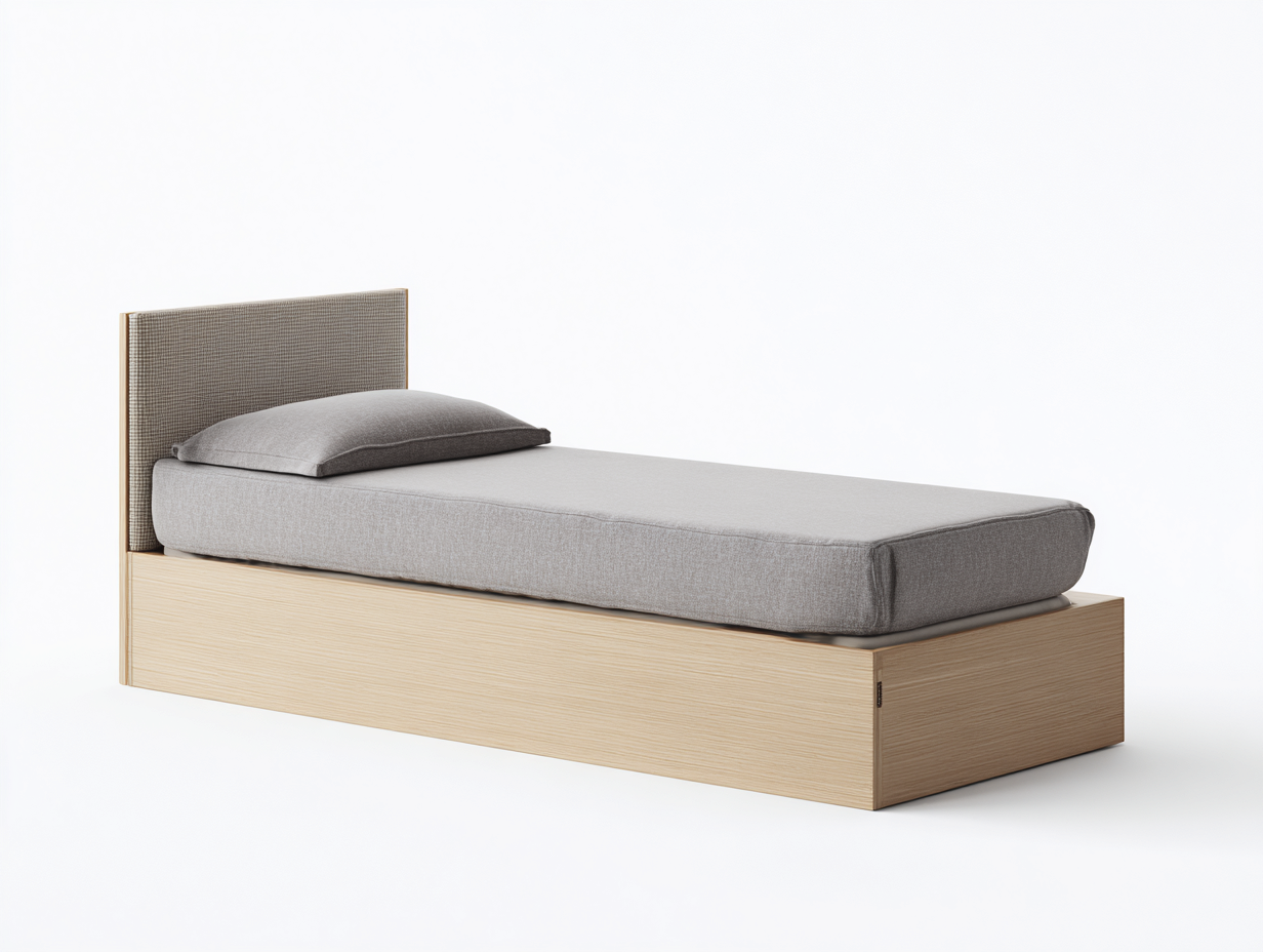Camas individuales cama madera con base integrada tela 200x100x90 cm gris claro diseño moderno para dormitorio