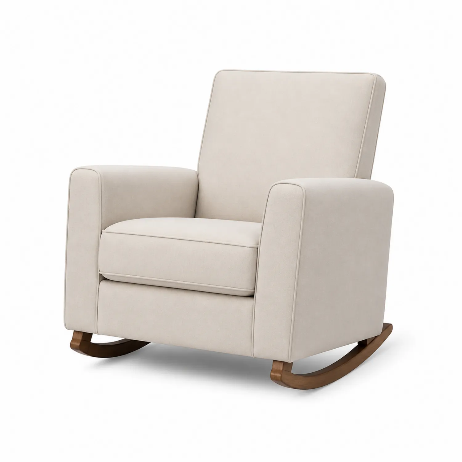 Schaukelstuhl Holzrahmen Polyestergewebe Beige-Lumriven