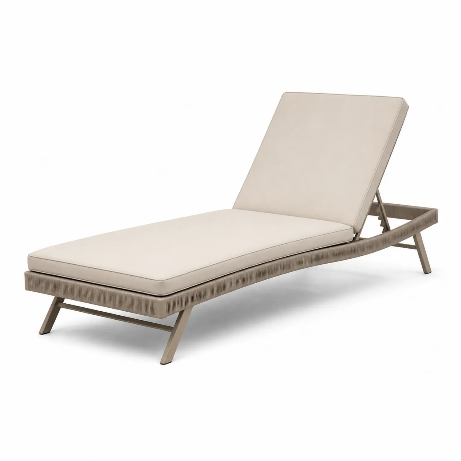 Liegestuhl Aluminium Beige Verstellbare Rückenlehne-Lumriven