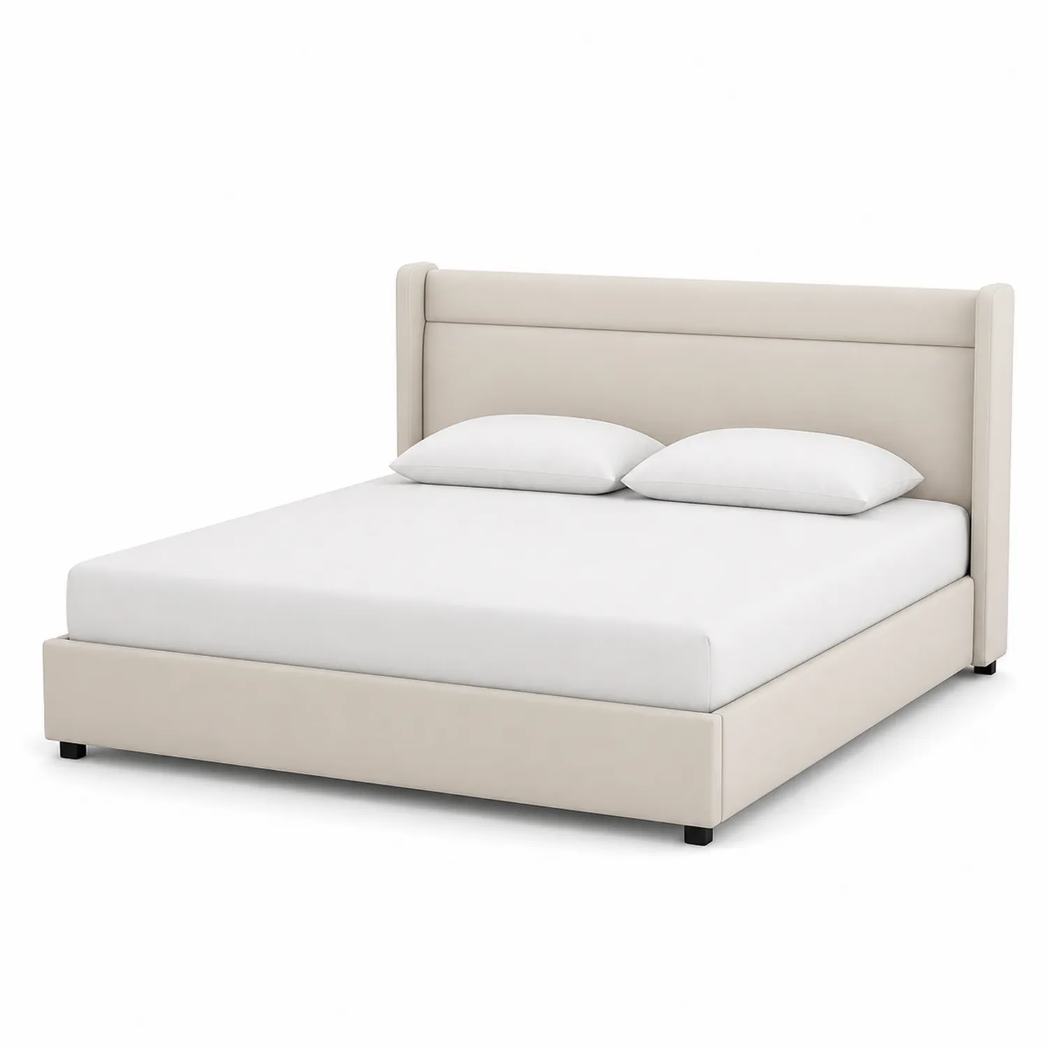 Polsterbett Doppelbett 180x200 cm Beige Stoff-Lumriven