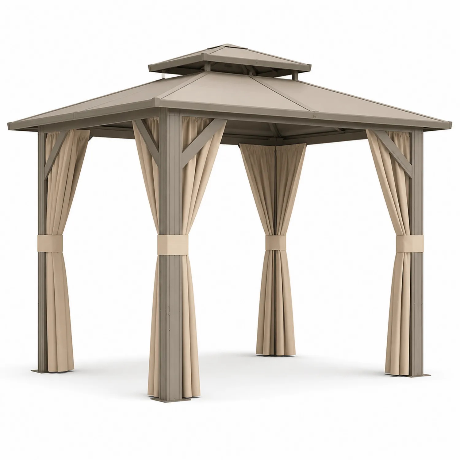 Pavillon Metallrahmen 300x400x280 cm Beige Polyester-Lumriven