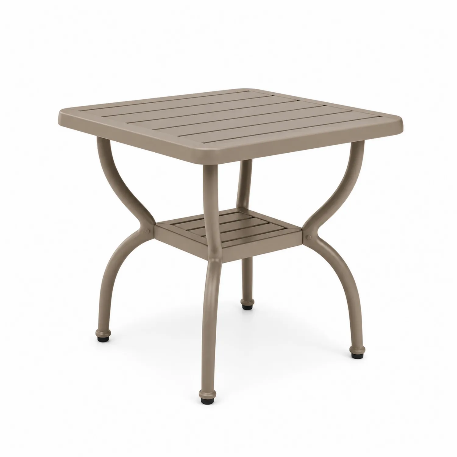 Beistelltisch aus Aluminium, Beige, 60x60x70cm-Lumriven