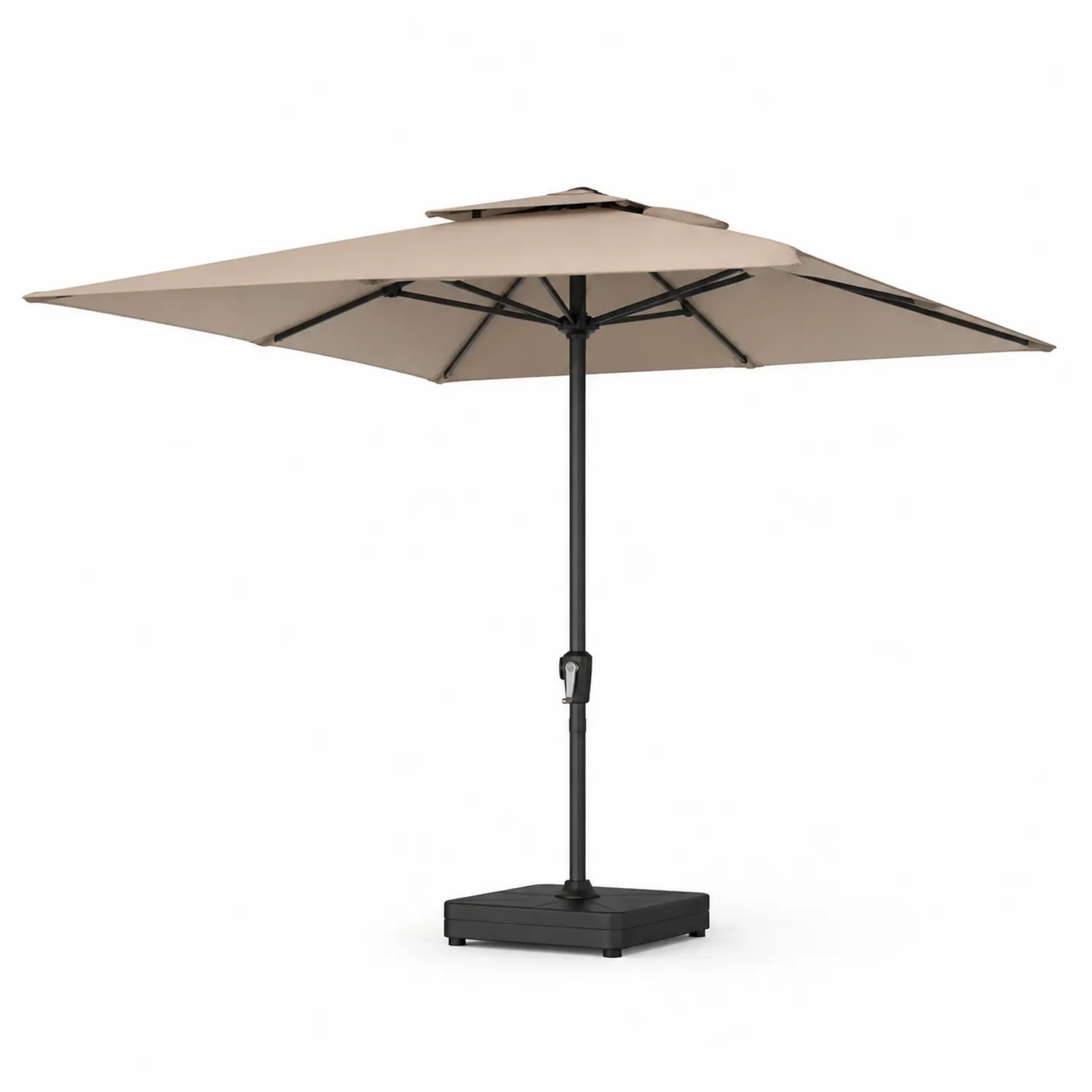 Quadratischer Gartenschirm 3m Aluminium Polyester Beige-Lumriven