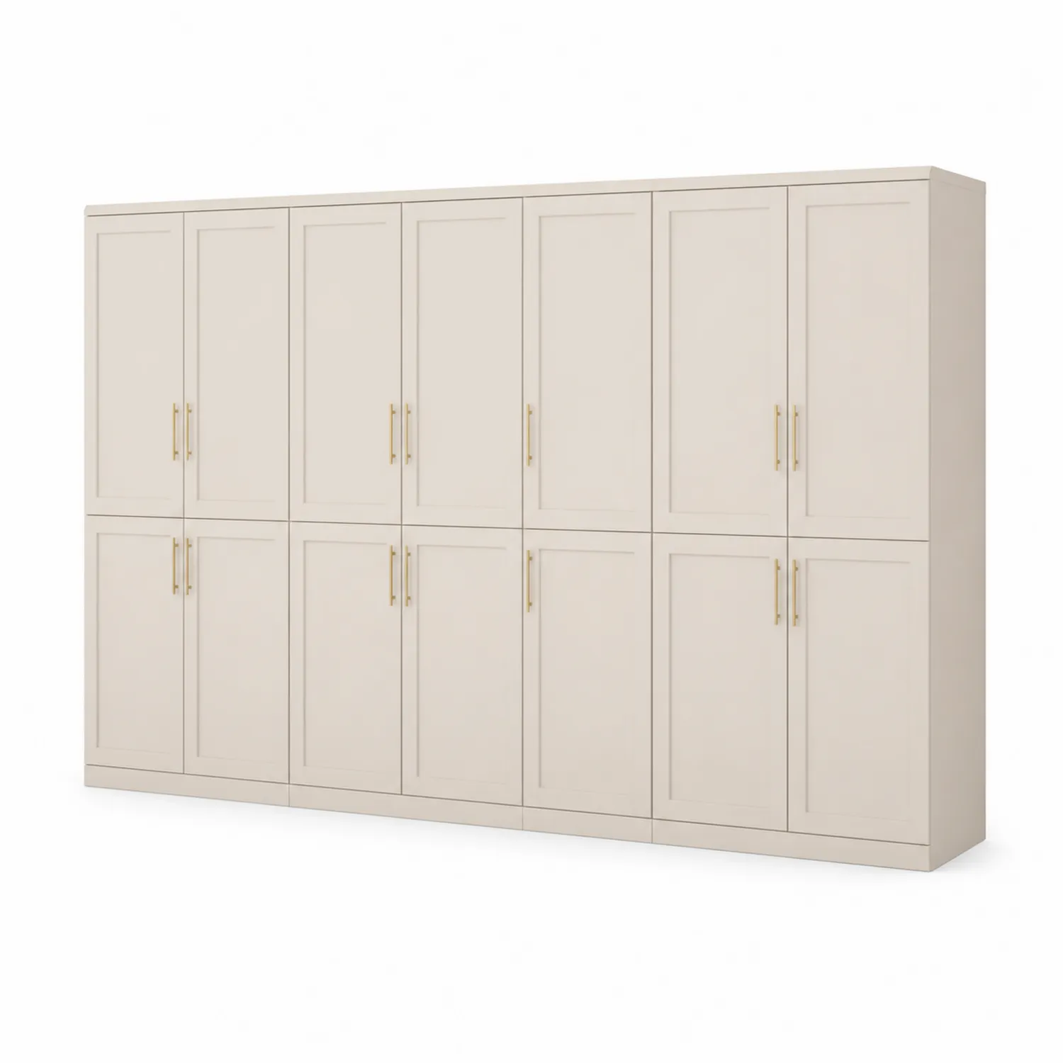 Beiger Kleiderschrank mit 10 Türen aus MDF-Lumriven