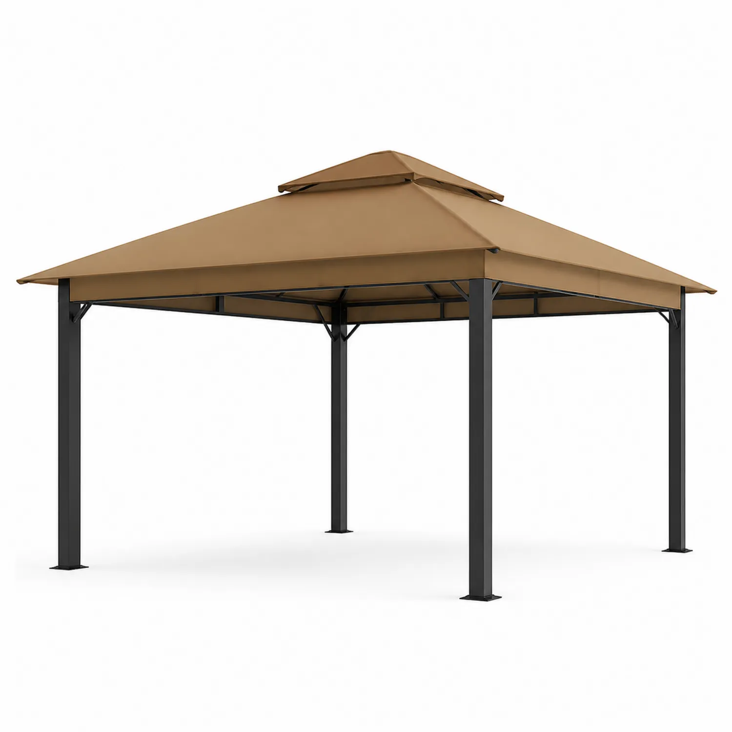 Pavillon 3x3m Braun Polyester Stahl-Lumriven