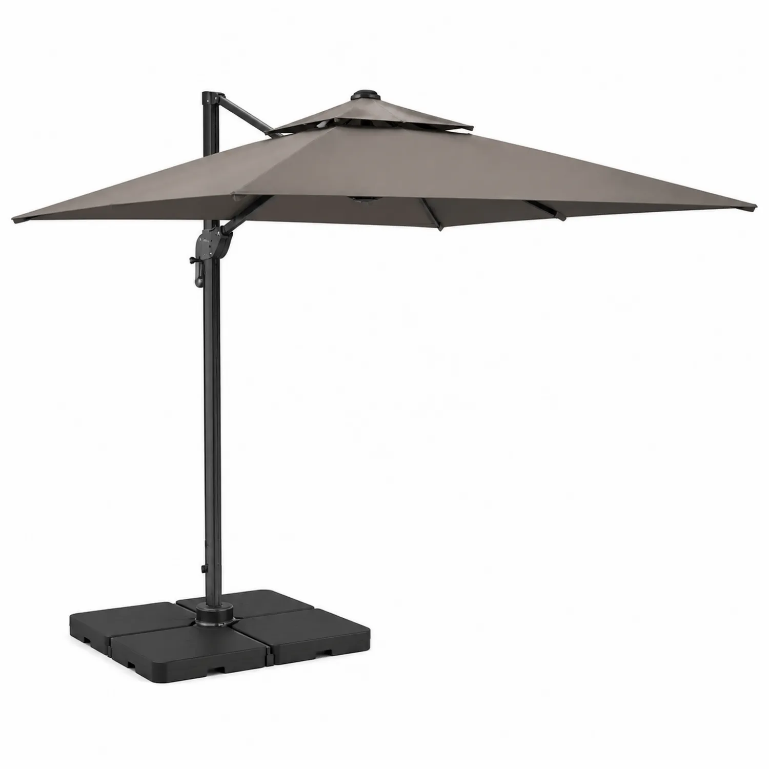 Ampelschirm 300 cm Taupe Polyester Aluminium-Lumriven