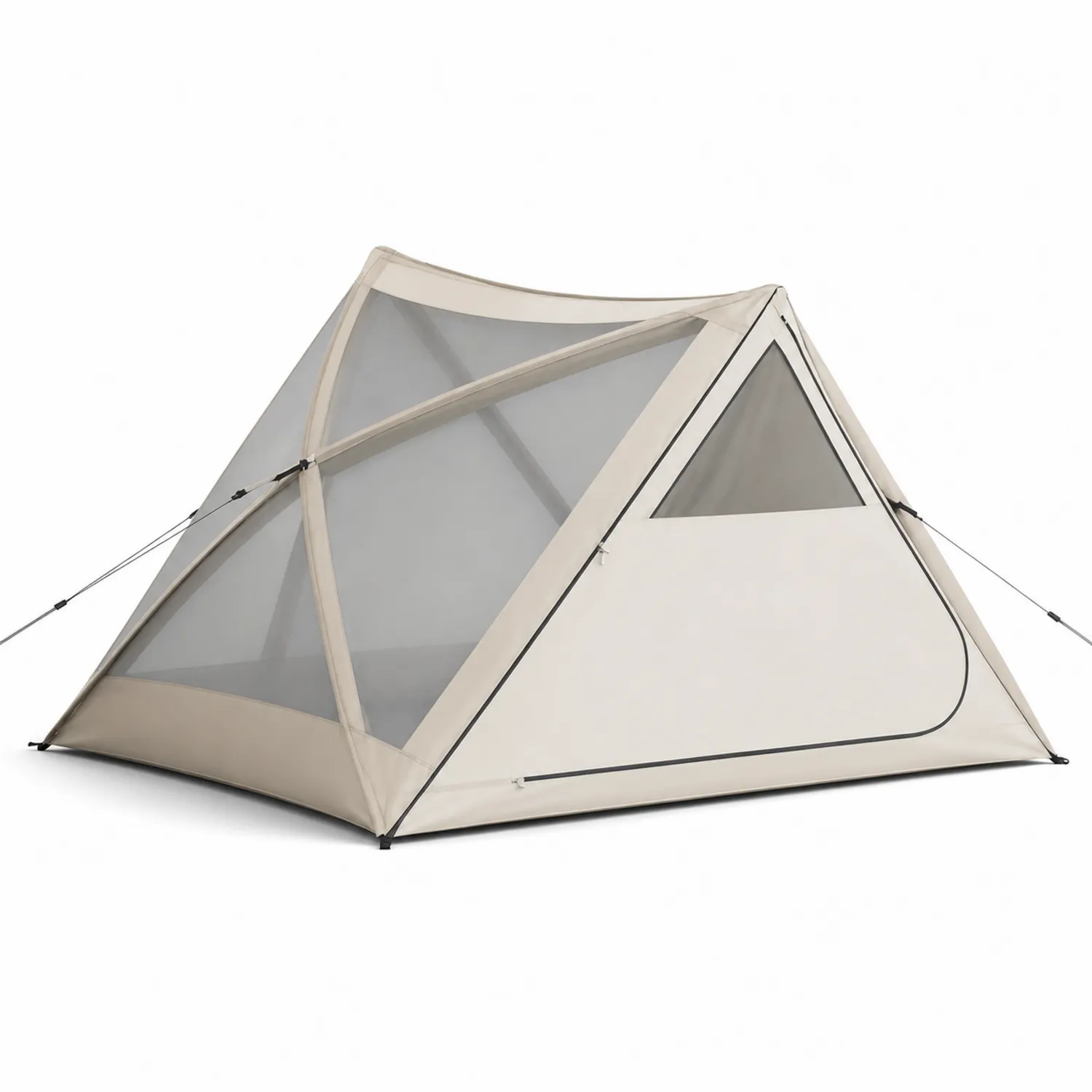 Campingzelt aus Polyester in Pyramidenform für 2 Personen Beige-Lumriven