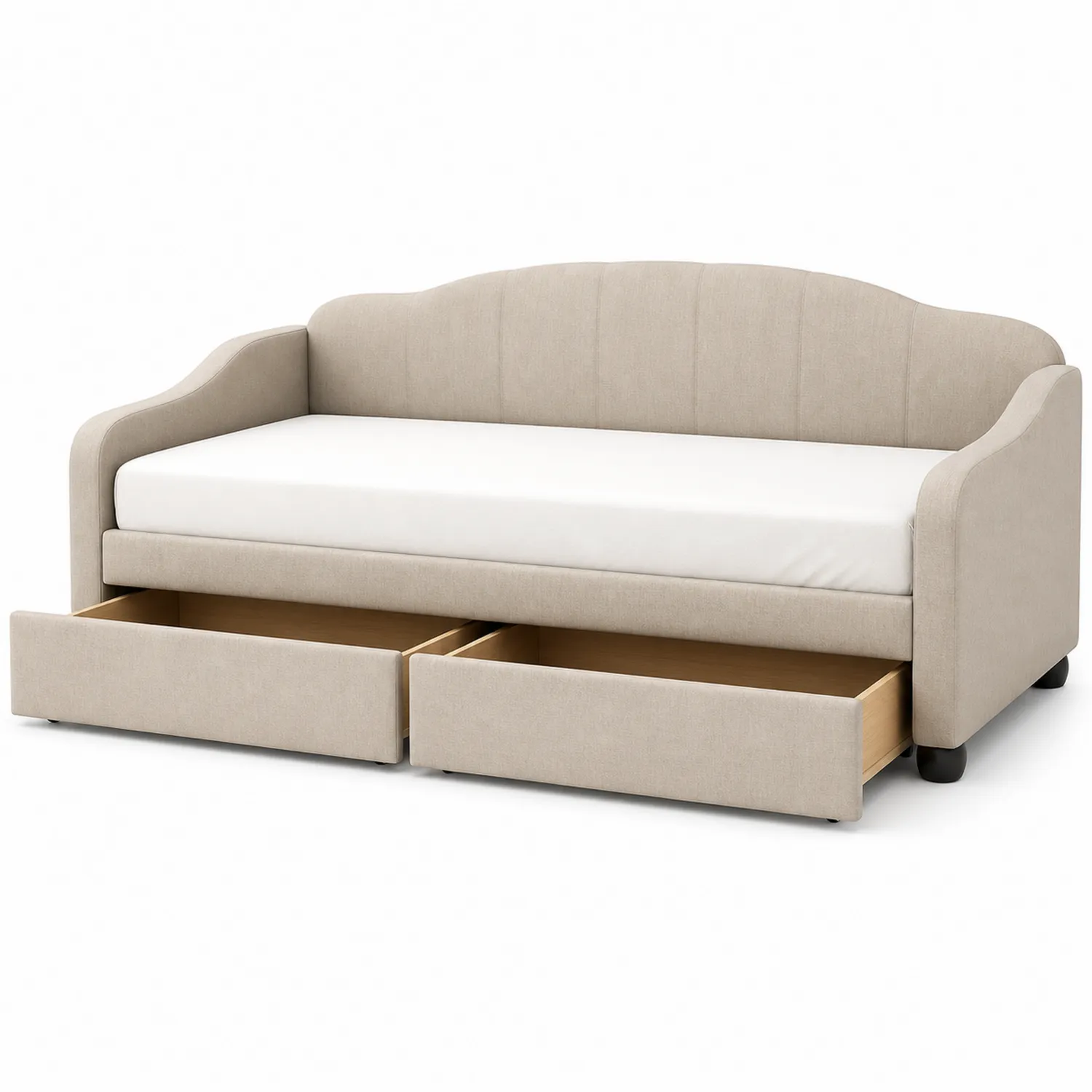 Tagesliege mit Schubladen Beige Stoff-Lumriven