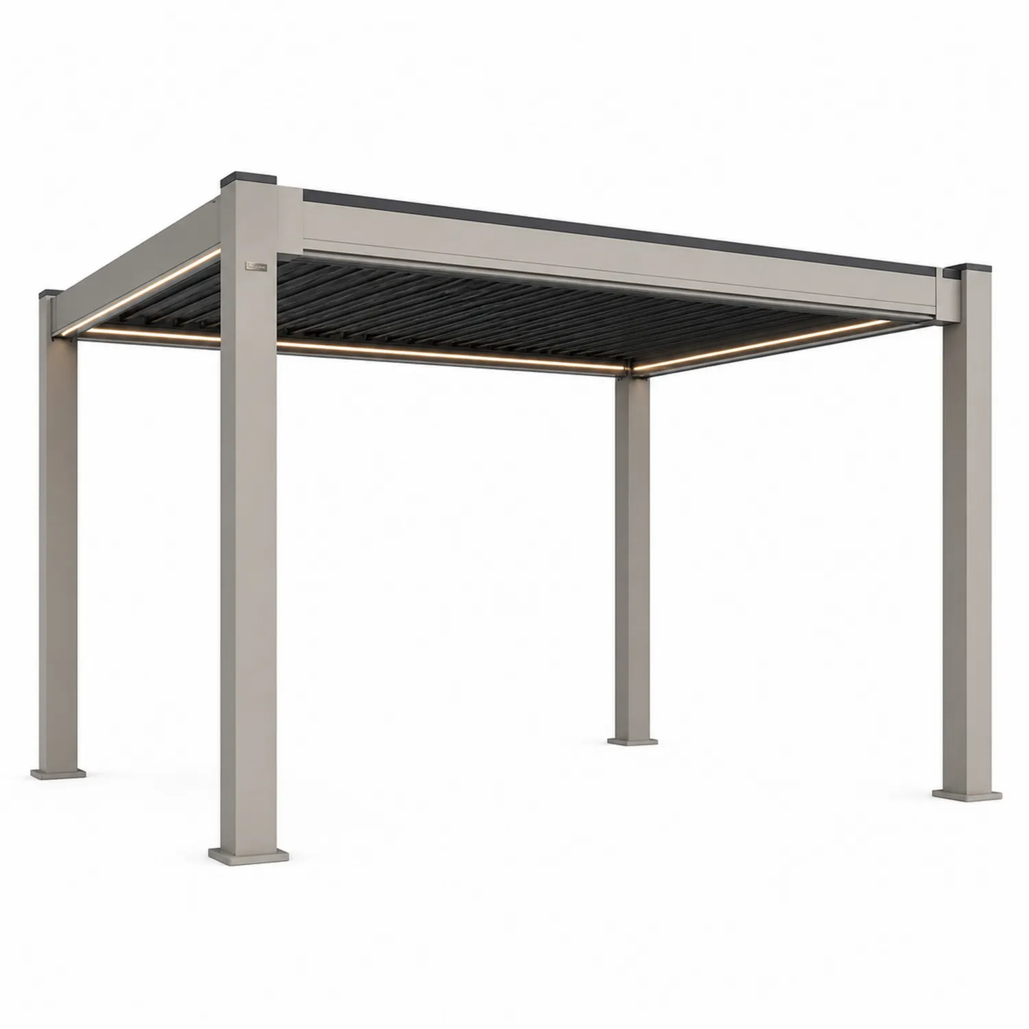 Terrassenüberdachung Rechteckig Aluminium 300x400cm Grau-Lumriven