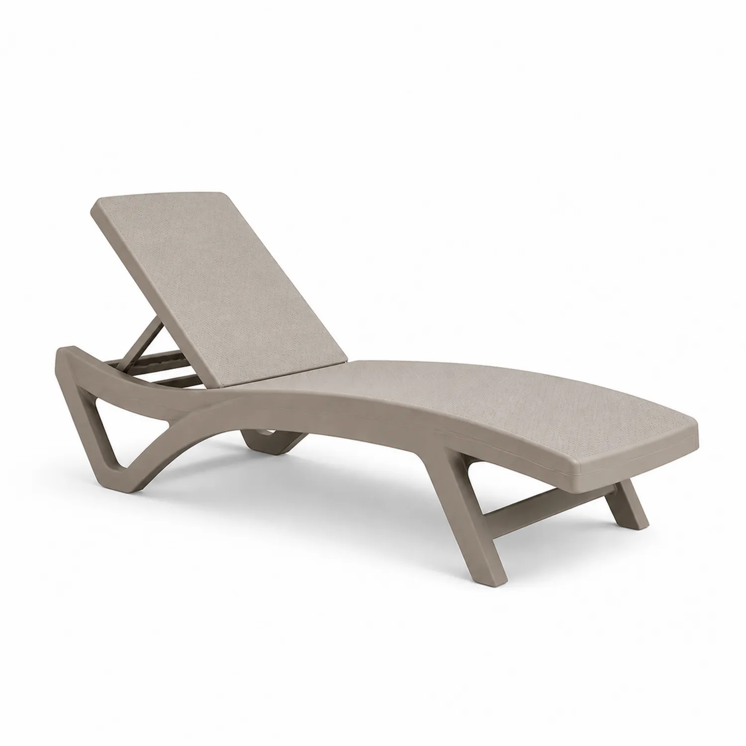 Verstellbare Sonnenliege aus Kunststoff in Beige-Lumriven