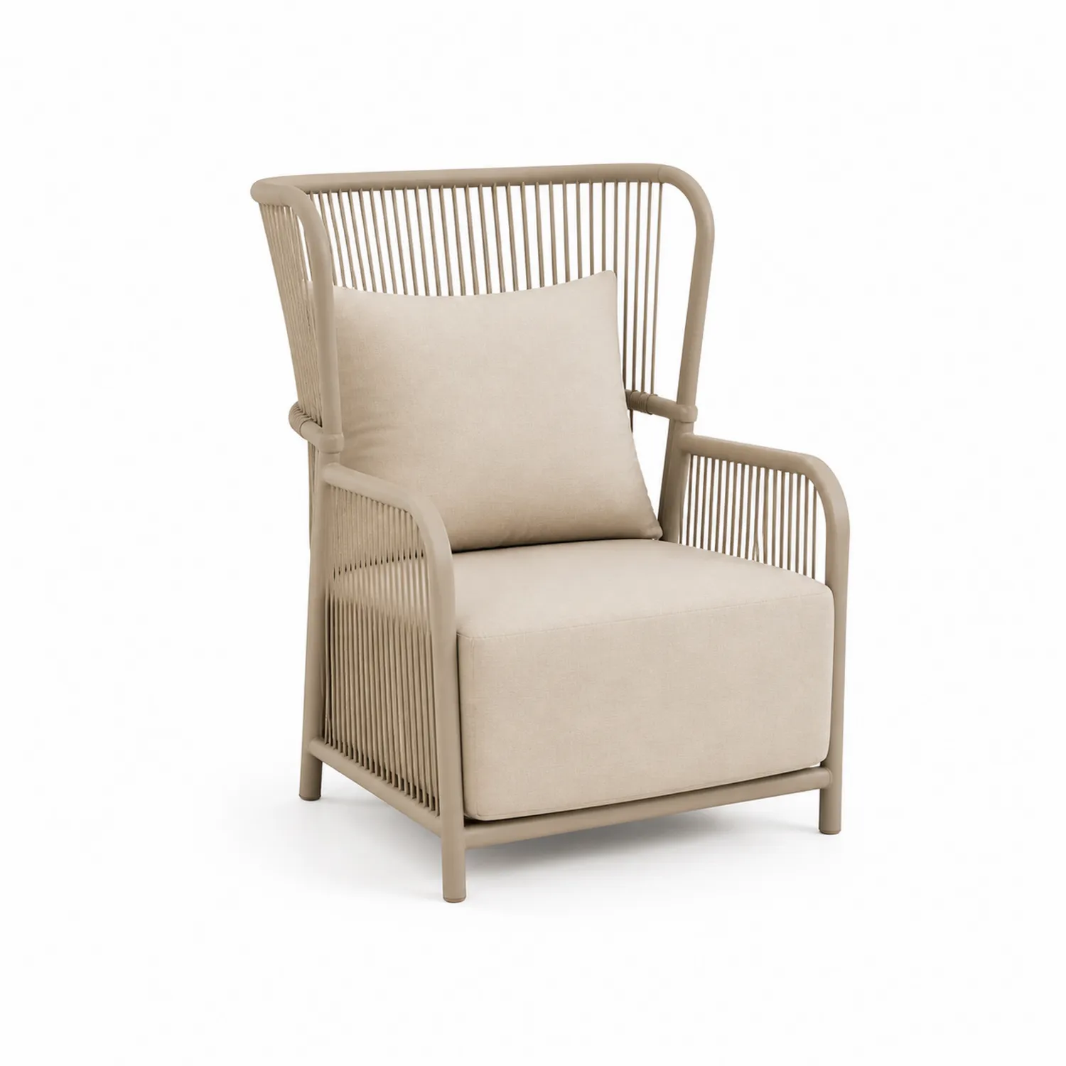 Sessel Beige mit Pulverbeschichtetem Metallrahmen-Lumriven