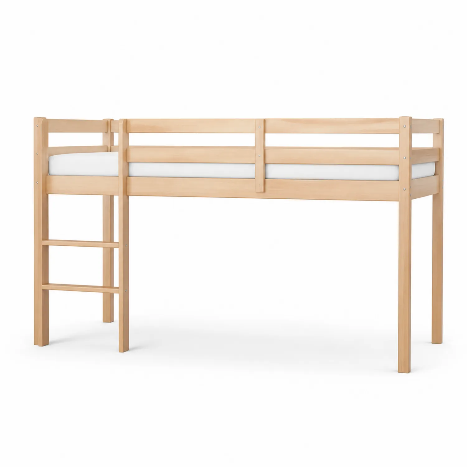 Halbhohes Hochbett aus Kiefernholz 200x90 cm Natur-Lumriven