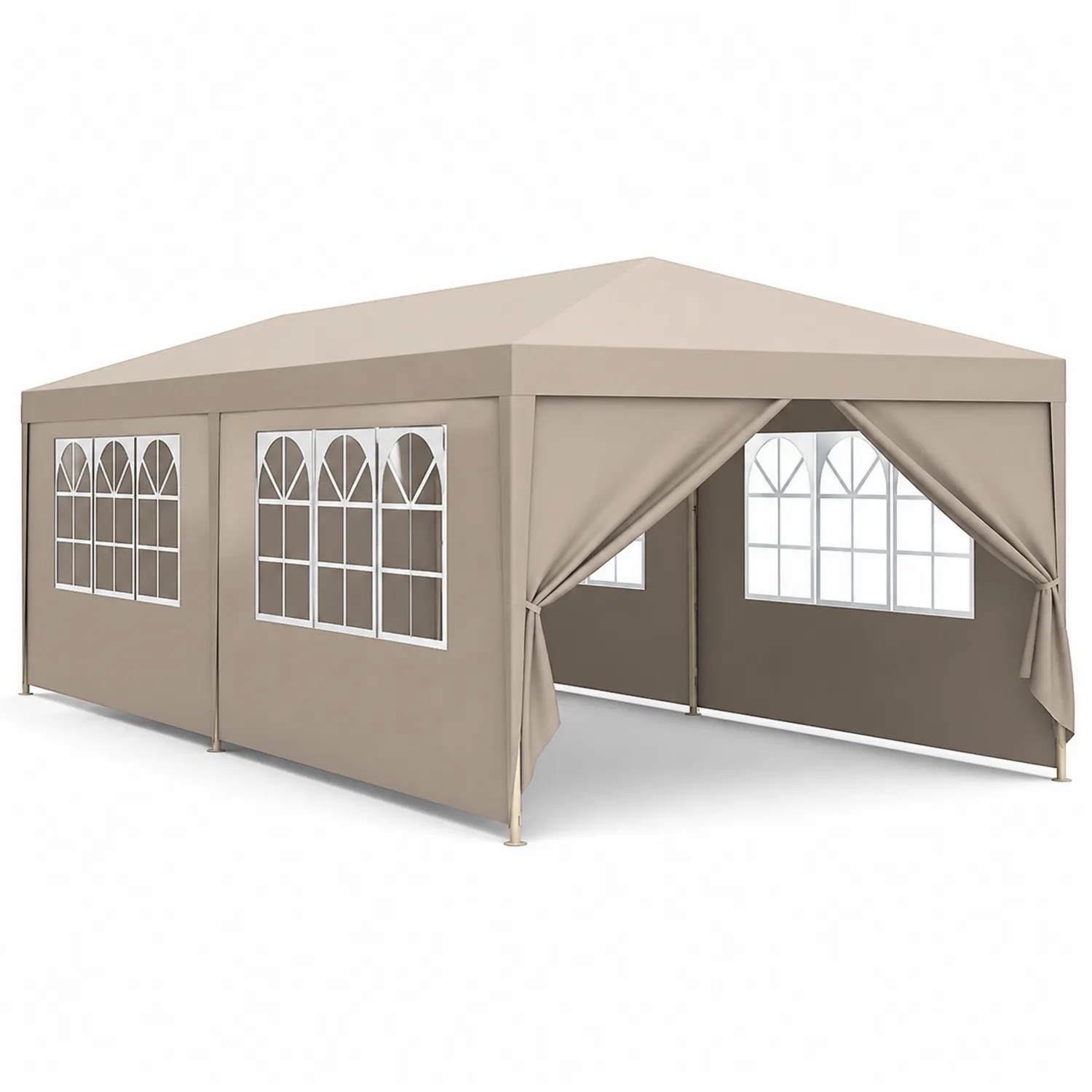 Gartenpavillon 3x6m Beige Polyester Stahl-Lumriven