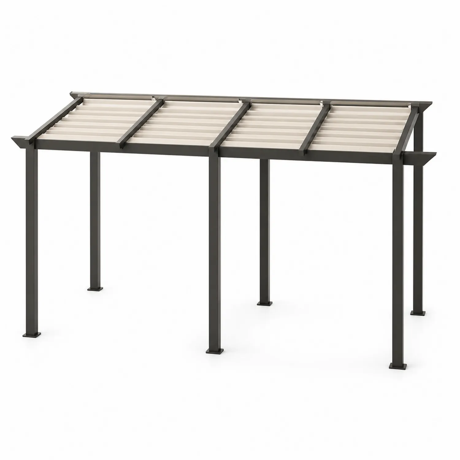 Terrassenüberdachung 300x400 cm Aluminiumrahmen Beige Polycarbonat-Lumriven