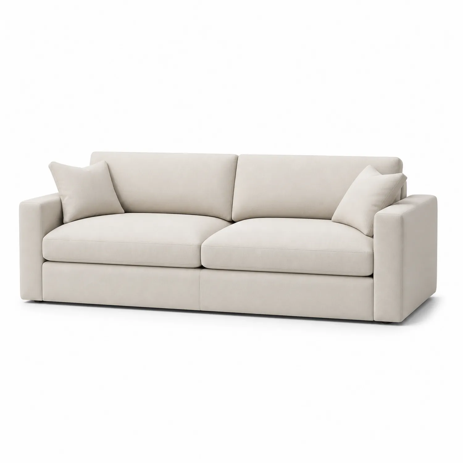 2-Sitzer Sofa rechteckig Massivholzrahmen 200 cm Creme Polyester-Lumriven