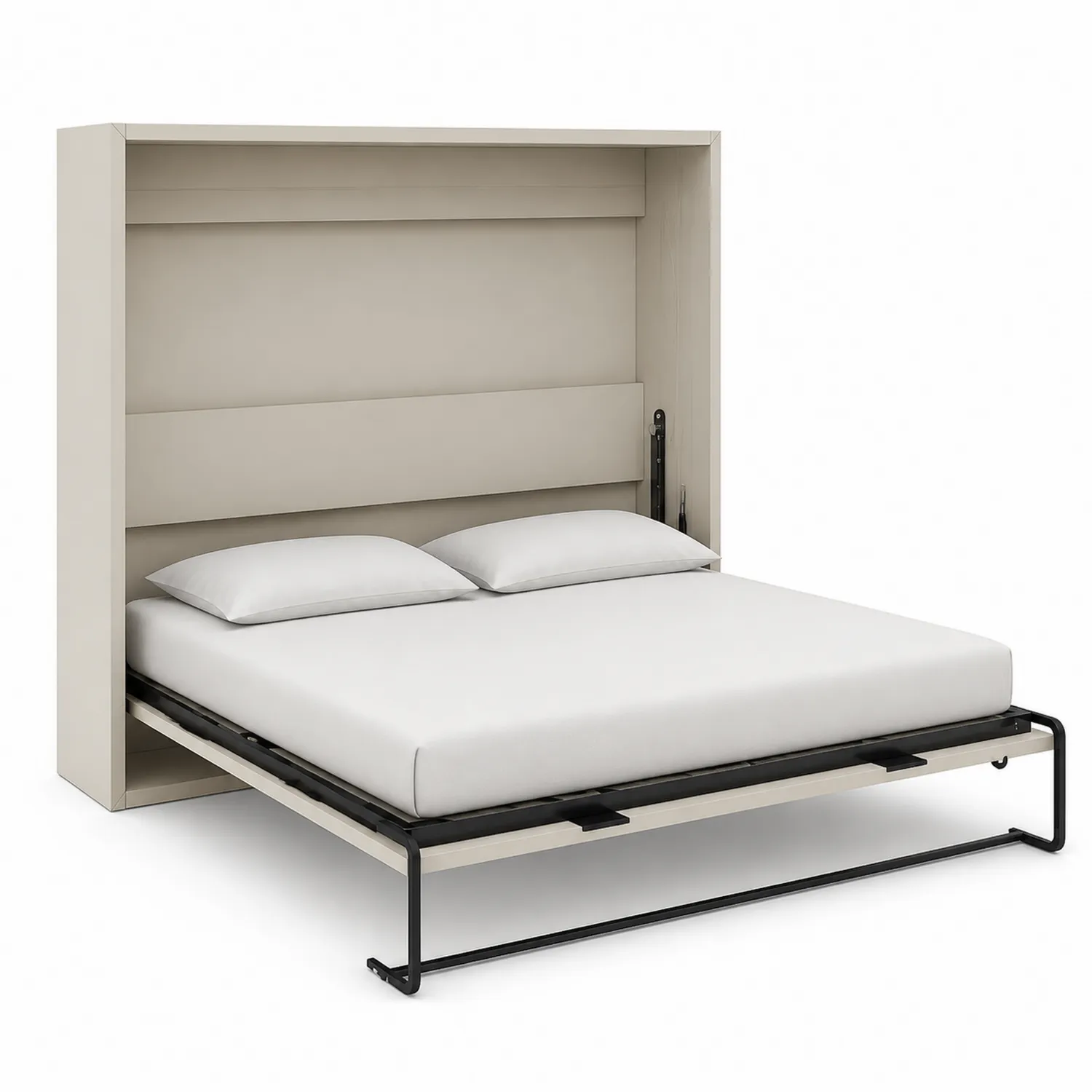 Schrankbett Klappbett 160x200 cm Beige Holz Metall-Lumriven