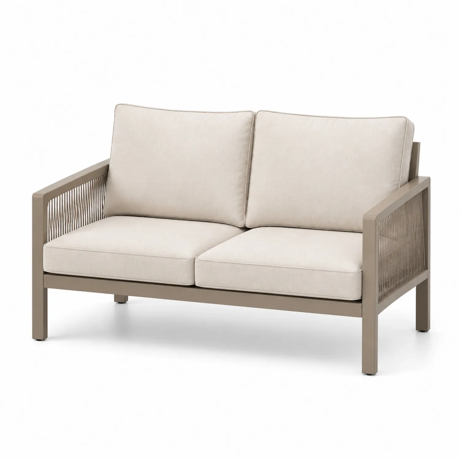 Zweisitzersofa Aluminium/Textil Beige-Lumriven